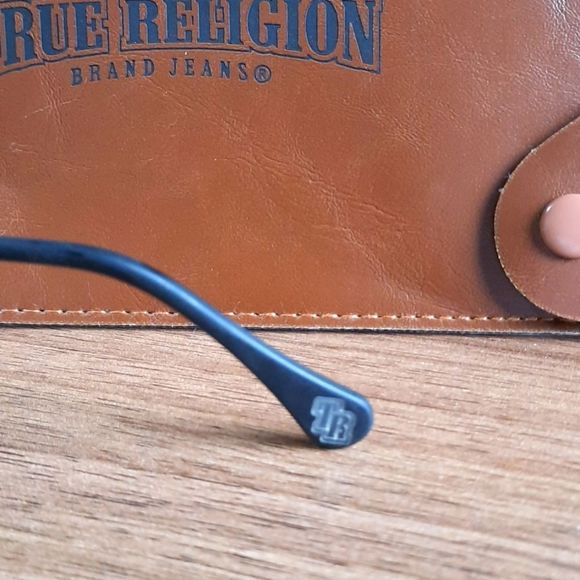 NEW Black Eyeglass Frame w/ case, Rx'able, True Religion, small, black metal uni - Picture 4 of 7